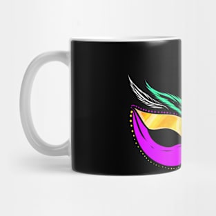 Yellow golden And Purple Mask For Mardi Gras Mug